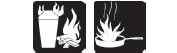 Class A:K Fire Extinguishers usage symbols